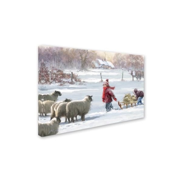 The Macneil Studio 'Feeding Sheep' Canvas Art,22x32